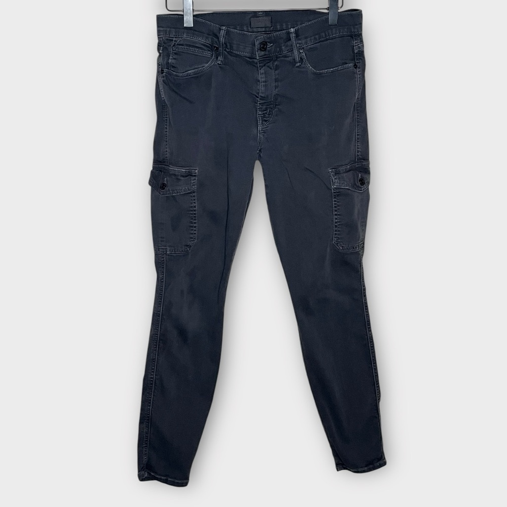 MOTHER Women's Skinny Cargo Jeans in Black